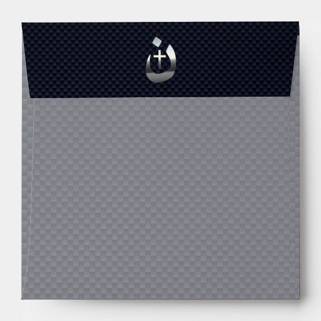 Christian Nazarene Symbol on Navy Blue Envelope (Back (Top Flap))