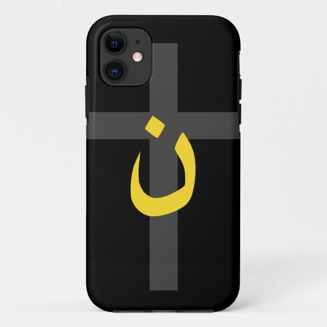 Christian Nazarene Symbol Solidarity and Cross Case-Mate iPhone Case (Back)
