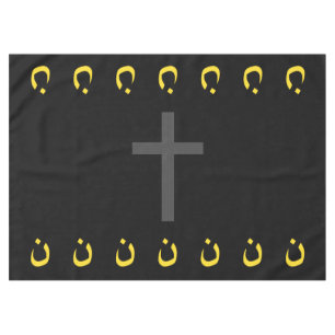 Christian Nazarene Symbol Solidarity and Cross Tablecloth