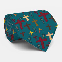 Christian Neck Tie with Crosses
