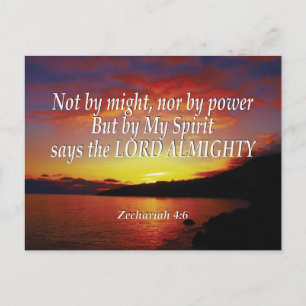 Christian NOT BY MIGHT NOR BY POWER Zechariah 4:6 Postcard