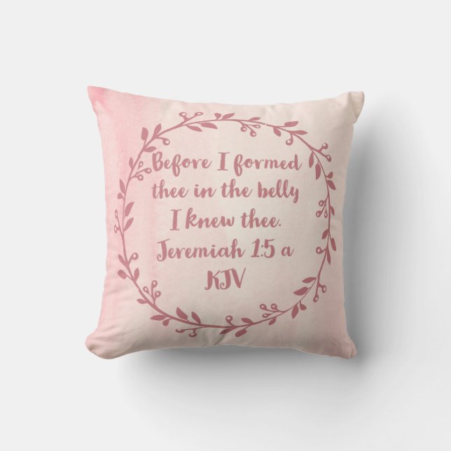 Christian Nursery Decor - Jeremiah 1:5 a Cushion (Front)