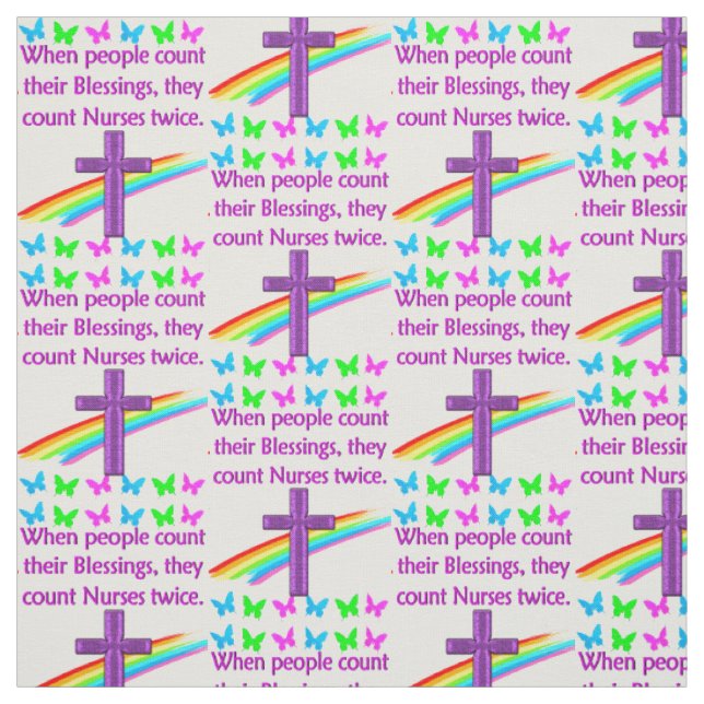 CHRISTIAN NURSES ARE BLESSINGS FABRIC (Swatch)