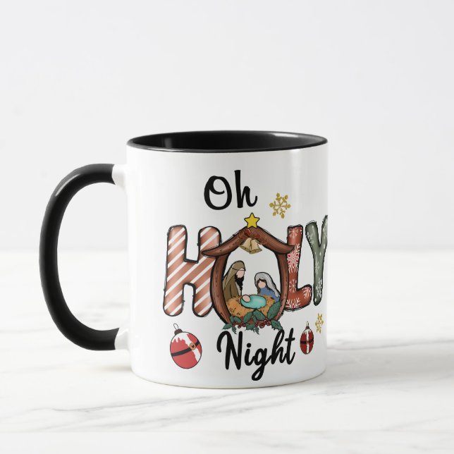 Christian - Oh Holy Night - Christmas Mug (Left)