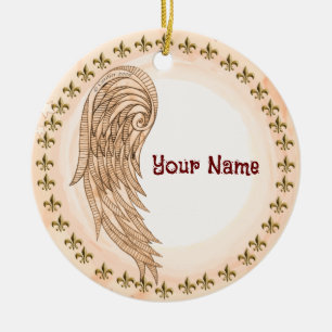 Christian one wing angel ceramic ornament