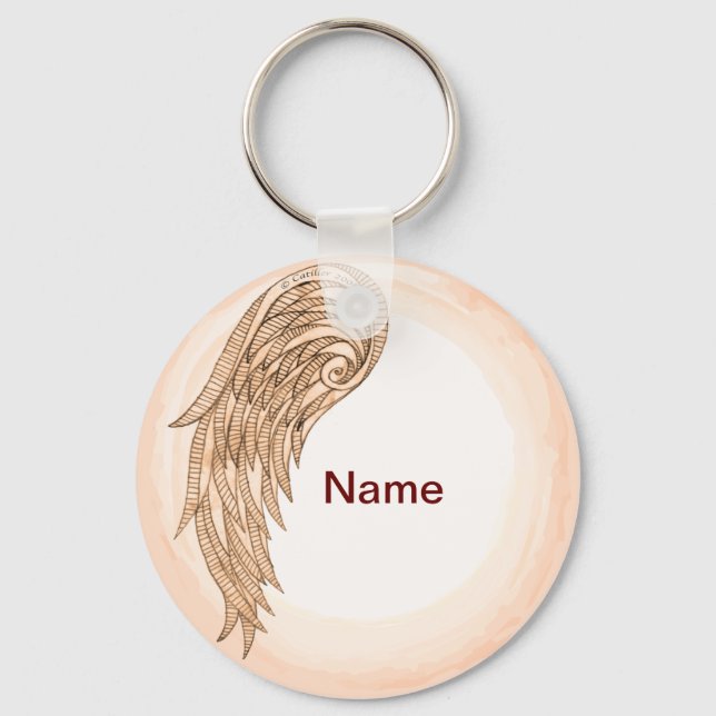 Christian one wing angel key ring (Front)