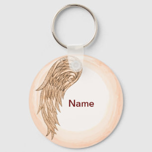 Christian one wing angel key ring