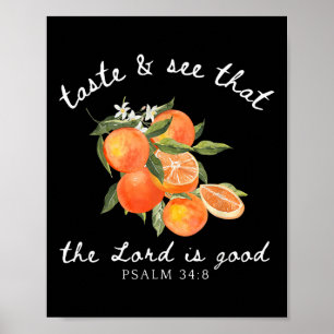 Christian Orange Fruit Flower Bible Verse Gardener Poster