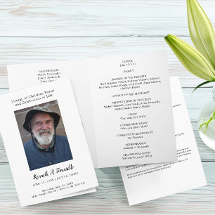 Christian Order Of Service Funeral Photo Folded Program