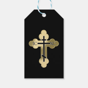 Christian orthodox cross gift tags