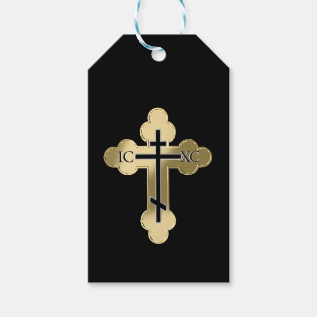 Christian orthodox cross gift tags (Front)