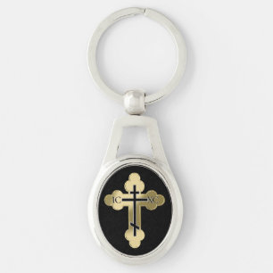 Christian orthodox cross key ring