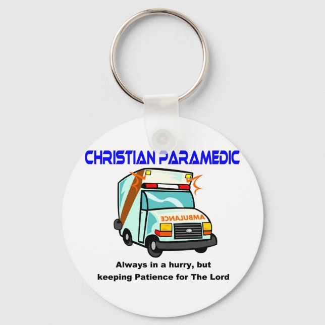 Christian Paramedic religious gift Key Ring (Front)