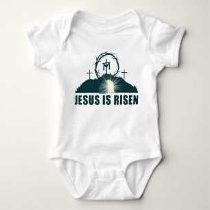 Christian Passover Easter Jesus is Risen Baby Bodysuit