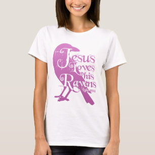 Christian Pastel Goth Jesus Loves His Ravens  T-Shirt