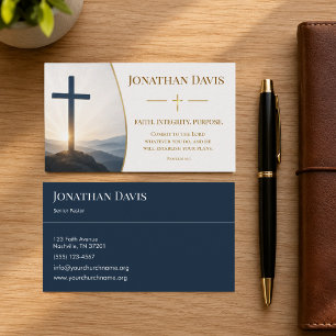 Christian Pastor Faith Integrity Purpose Business Card