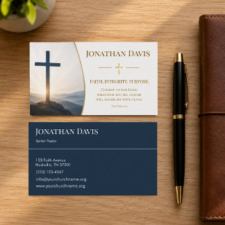 Christian Pastor Faith Integrity Purpose Business Card