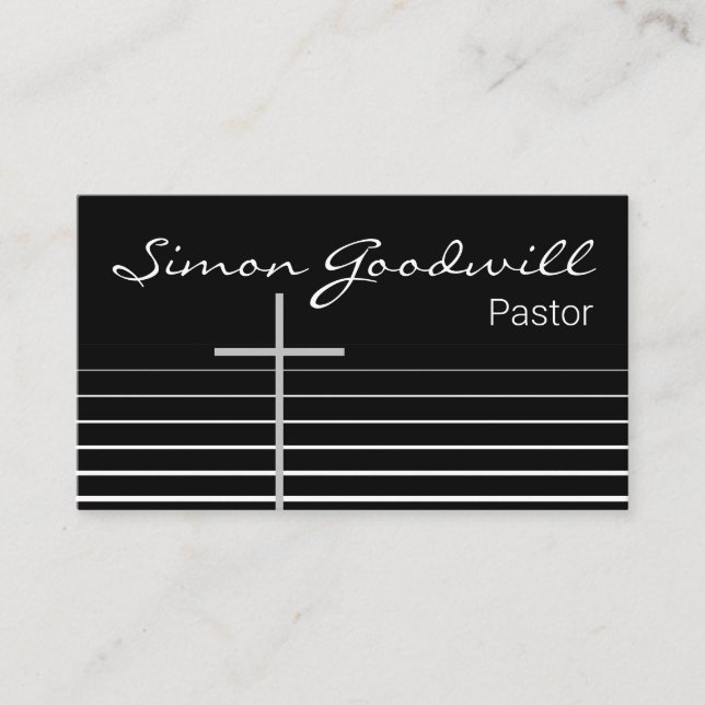 Christian Pastor Minister Business Cards | Simple (Front)