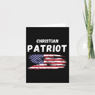 Christian Patriot American Flag Faith And Freedom  Card