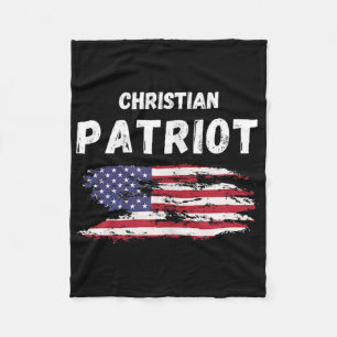 Christian Patriot American Flag Faith And Freedom Fleece Blanket