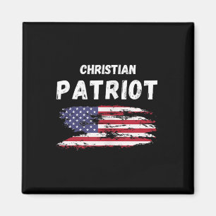 Christian Patriot American Flag Faith And Freedom Magnet