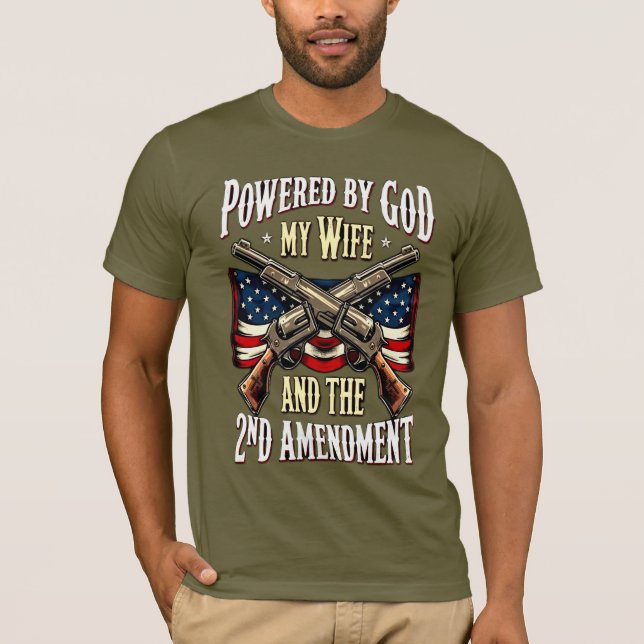 Christian Patriotic God Wife 2nd Amendment T-Shirt (Front)