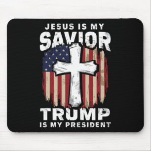 Christian Patriotic Jesus Saviour Trump President Mouse Pad