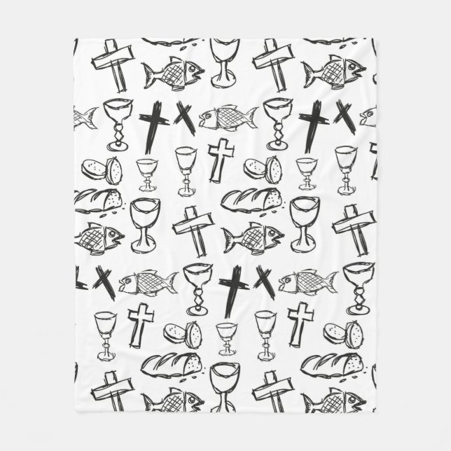 Christian Pattern Fleece Blanket (Front)