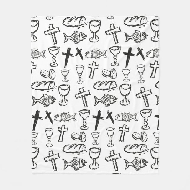 Christian Pattern Fleece Blanket (Front)
