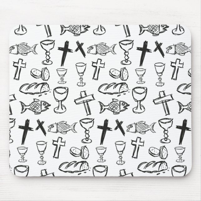 Christian Pattern Mouse Pad (Front)