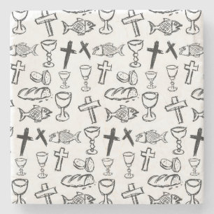 Christian Pattern Stone Coaster