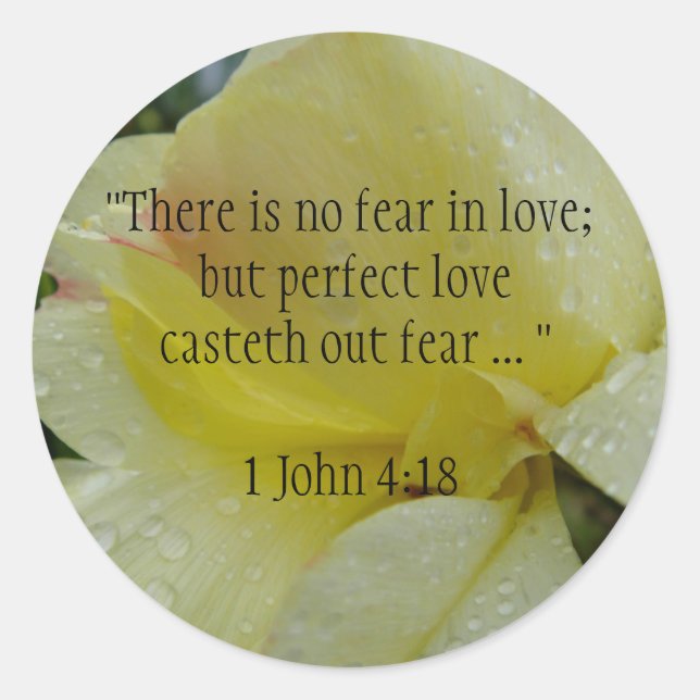 Christian Perfect Love Bible Verse Rose Stickers (Front)