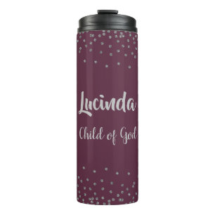 Christian Personalised Child of God Faux Diamonds Thermal Tumbler