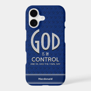 Christian Personalised GOD IS IN CONTROL Blue