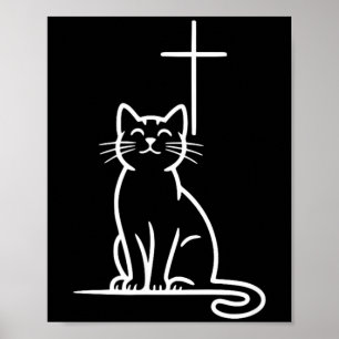 Christian Pet Cats Love Jesus Be Happy Poster