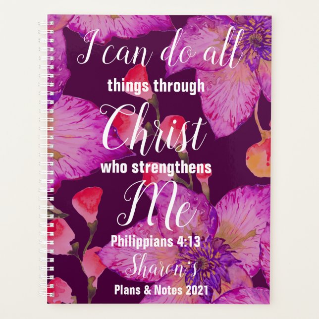 Christian Philippians 4:13 2022 Personalised Planner (Front)