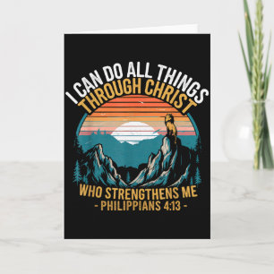 Christian Philippians 4_13 Religious Lion Strength Card