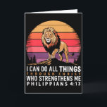 Christian Philippians 4_13 Religious Lion Strength Card<br><div class="desc">Christian Philippians 4_13 Religious Lion Strengthens Tank Top_1</div>