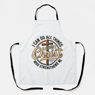 Christian Philippians 4_13 Vintage Quote Shirt Des Apron