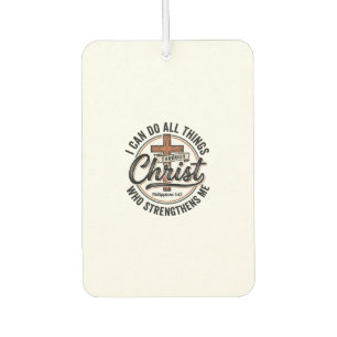 Christian Philippians 4_13 Vintage Quote Shirt Des Car Air Freshener