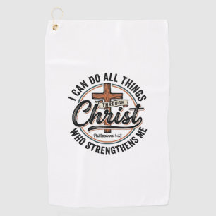 Christian Philippians 4_13 Vintage Quote Shirt Des Golf Towel