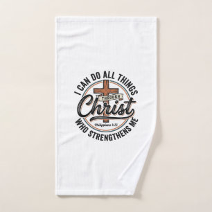 Christian Philippians 4_13 Vintage Quote Shirt Des Hand Towel