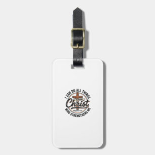 Christian Philippians 4_13 Vintage Quote Shirt Des Luggage Tag