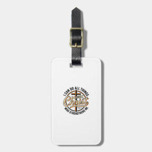 Christian Philippians 4_13 Vintage Quote Shirt Des Luggage Tag