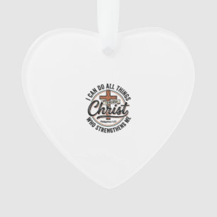 Christian Philippians 4_13 Vintage Quote Shirt Des Ornament