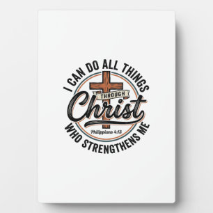 Christian Philippians 4_13 Vintage Quote Shirt Des Plaque