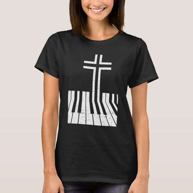 Christian Piano Player Funny Design Piano Teacher  T-Shirt (Front)