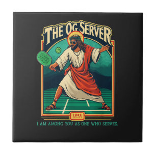 Christian Pickleball Jesus Ceramic Tile