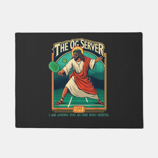 Christian Pickleball Jesus Doormat (Front)