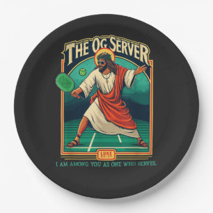 Christian Pickleball Jesus Paper Plate